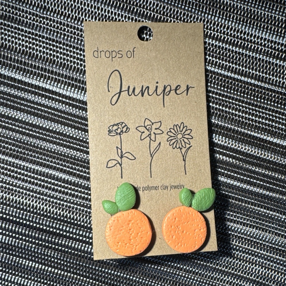 Orange Polymer Clay Earrings by Drops of Juniper